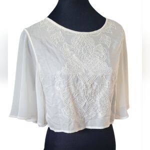 Kimchi Blue Cream Embroidered Blouse
